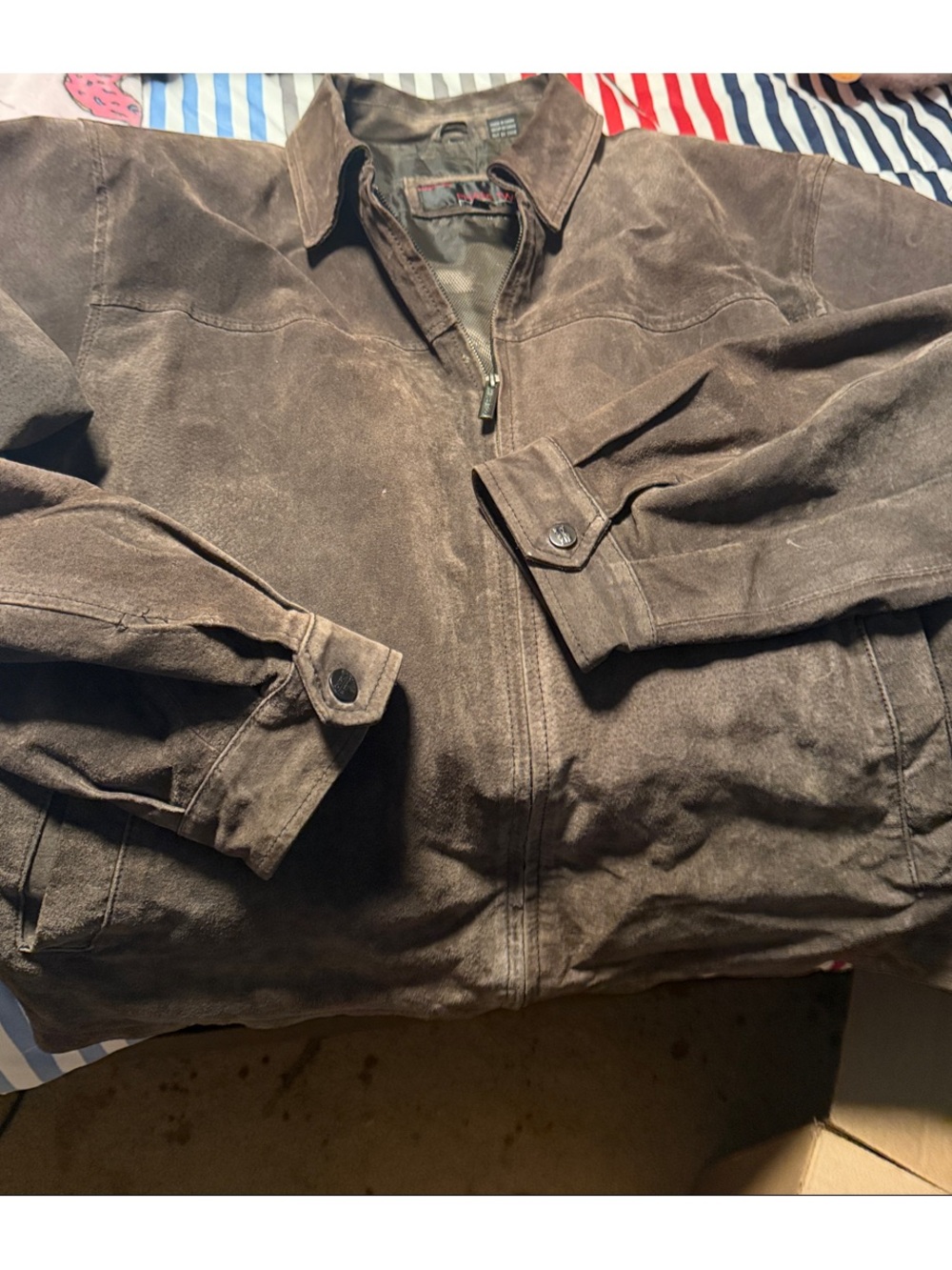 Men's Brown Suede Bomber Jacket